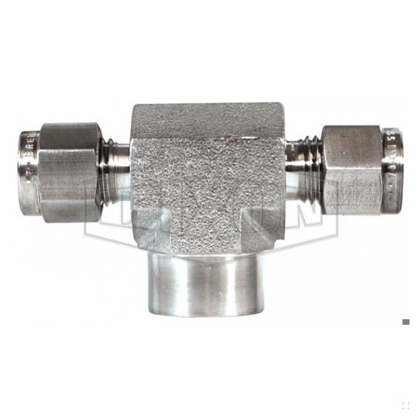 The Right Connection Instrumentation Branch Tee, 1/4 in x 1/4-18, Tube x FNPT, 316 SS, Domestic